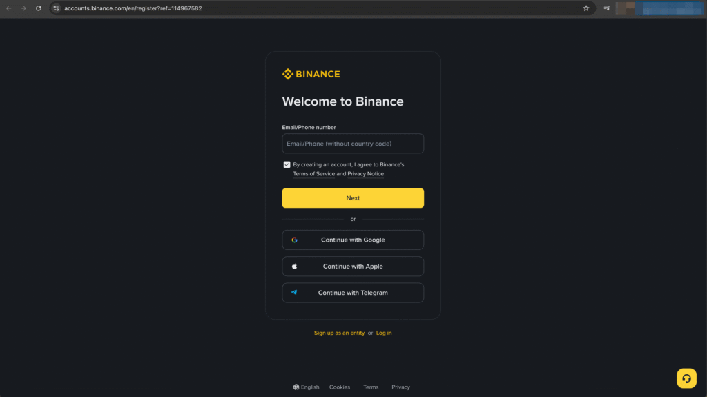 binancewebsignupstep1